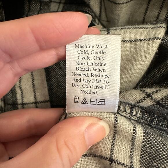 Coldwater Creek Plaid Wool Blend Jacket Women’s L Black White Button‎ Front - Picture 9 of 10